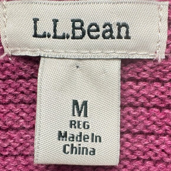 L.L. Bean Ribbed Open Front Mauve Cardigan Shawl Collar 100% Cotton Medium - Picture 7 of 9